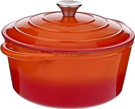 AL Rimaya Enameled Cast Iron Casserole Pot, Orange