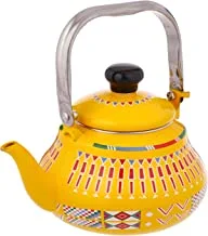 AL RIMAYA Asiri Design Enamel Coated Tea Kettle, 1.5 Liter Capacity, Yellow