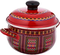 AL Rimaya Enamel Casserole Pot, 20 cm Size, Red