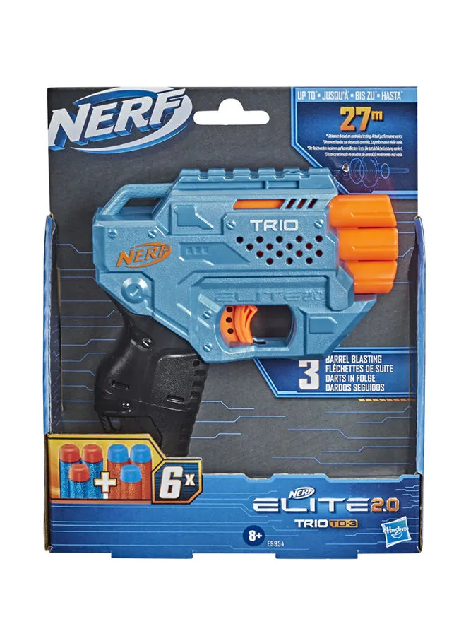 NERF Nerf Elite 2.0 Trio Sd-3 Blaster -- Includes 6 Official Nerf Darts -- 3-Barrel Blasting -- Tactical Rail For Customizing Capability