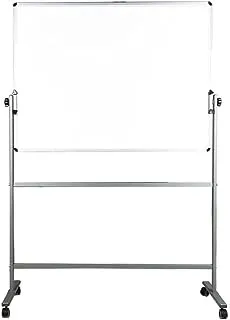 Deli Mobile Dry Erase Magnetic Whiteboard with Frame and Stand, 900 x 1200 mm Size, Black