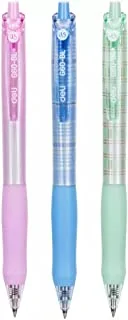 Deli Premium Comfort Grip Quick Dry Bullet Tip Gel Pen 12 Pieces Set, 0.5 mm Tip Size, Black