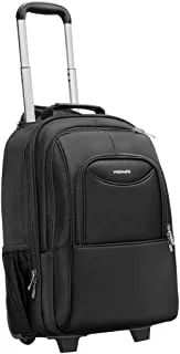 Promate Laptop Trolley Bag, Water Resistance 16-inch Laptop Bag with Adjustable Backpack Straps, Spacious Large Compartments, Skate Wheels and Secure Zippers for Laptop, Tablets, Mogul-TR