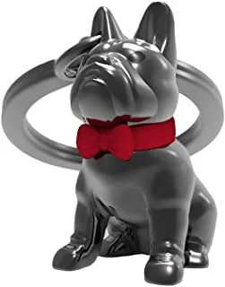 Metalmorphose Zinc Alloy Bull Dog Design Keychain, 3.5 cm x 2.5 cm x 8 cm Size, Shiny Bullet/Red