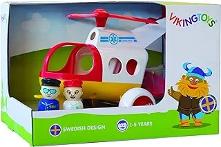 Viking Toys Jumbo Ambulance Helicopter with Strecher and 2 Figures Play Set