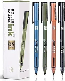 Deli S1658 Drawing Writing Planner Needle Roller Pen 12 Pieces Set, 0.5 mm Tip Size, Black