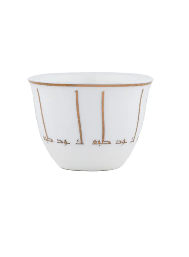 Alsaif 12-Piece Jood Arabic Porcelain Coffee Cups Set Multicolor