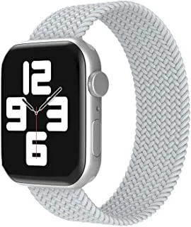 AC&L Braided Solo Band Compatible with Apple Watch 38Mm Large Strap With A Plastic Connector, Pearl White