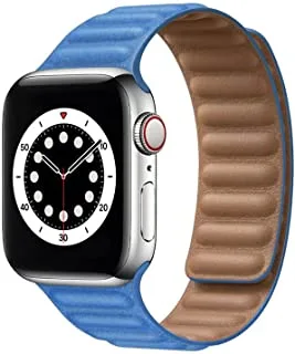 سوار مغناطيسي من الجلد AC&L متوافق مع ساعة Apple Watch 38Mmstrap ، أقحوان الأوركيد