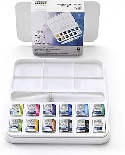 Winsor & Newton Cotman Water Colour Paint Brush Pen Set, Set of 12, Half Pans, 12 Count