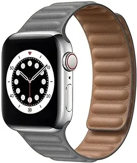 AC&L Leather Magnetic Band Compatible with Apple Watch 38Mm Strap, Grey