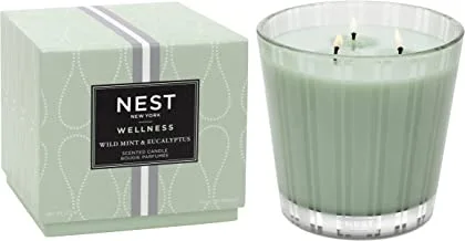 NEST Fragrances Wild Mint & Eucalyptus Scented 3-Wick Candle, 21 Ounce
