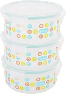 Set of 3 x 500 ml airtight food containers