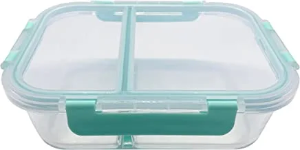 Cuisine Art 1500Ml Glass Food Container with Two Compartments (High Divider)
