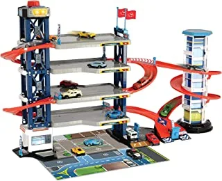 Dickie Parking Garage With Light and Sound- 5 Vehicles Includes- For Age 3+ Years Old