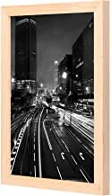 LOWHa Time Lapsed Photography of Street Wall art with Pan Wood framed Ready to hang for home, bed room, office living room Home decor hand made wooden color 23 x 33cm By LOWHa