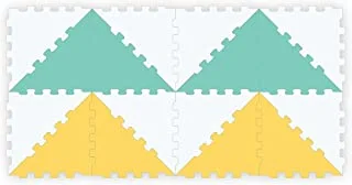 Sunta ، سجادة أرضية أحجية مثلثة 3 ألوان ، سجادة أرضية - أحجية متناسقة ومتناسقة ، 16 قطعة ، متعددة الألوان