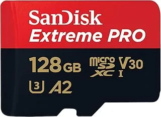 SanDisk 128GB Extreme PRO microSDXC card + SD adapter + RescuePRO Deluxe, up to 200MB/s, with A2 App Performance, UHS-I, Class 10, U3, V30, Black