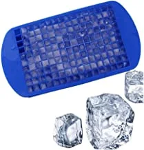 SHOWAY 160 Grid Small Square Food Grade Silicone Tile Ice Grid Crushed Ice Grid Ice Cube Mold Kitchen Bar Party Drinks, blue, ICECUBE01B, Ice Cube Tray