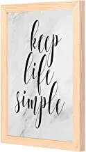 Lowha keep life simple wall art with pan wood framed ready to hang for home, bed room, office living room home decor hand made wooden color 23 x 33cm by lowha