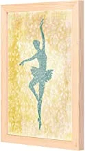 لوحة جدارية لراقصة الباليه الذهبية من لووا مع مقلاة خشبية مؤطرة جاهزة للتعليق للمنزل ، غرفة النوم ، غرفة المعيشة والمكتب ، ديكور المنزل مصنوع يدويًا ، لون خشبي 23 × 33 سم من LOWHA