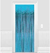 Caribbean Blue Metallic Curtain 8ft X 3ft