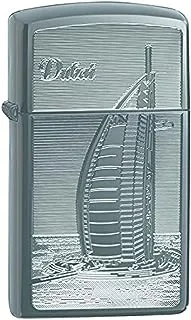 Zippo Slim Lighter 20492 AE181980 Burj Al Arab Design, Black Ice Matte