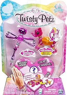 Twisty Petz، Series 4 3-Pack، Glitzyglam Dragonfly، Nozie Elephant and Surprise مجموعة أساور قابلة للجمع ، 6058518