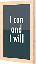 LOWHA I can and i will Wall Art with Pan Wood framed Ready to hang for home, bed room, office living room Home decor hand made wooden color 23 x 33cm By LOWHA