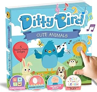 Interactive Cute Animals Sound Book. Listen, Touch and Feel Baby Books for Girl and Boy. Educational Toy for Babies, 1 Year Old and Toddler.