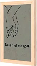 LOWHA Never let me go Wall Art with Pan Wood framed Ready to hang for home, bed room, office living room Home decor hand made wooden color 23 x 33cm By LOWHA