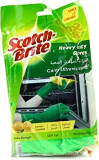 Scotch-Brite Strong Gloves Large Size, 1 pair/pack | Heavy Duty | Reusable gloves | Protect your hands | Waterproof | Tear-Proof| Excellent Grip| Touch-Sensitive | Comfortable Fit | Gloves Kitchen