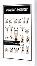 LOWHA workout exercises3 Wooden Framed Decorative Wall Art Painting White Frame 23x33x2cm By LOWHA