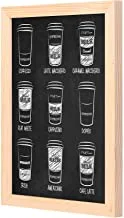 لوحة فنية جدارية لمشروبات القهوة من لووا مع مقلاة خشبية بإطار جاهز للتعليق للمنزل ، غرفة النوم ، غرفة المعيشة والمكتب ، ديكور المنزل مصنوع يدويًا ، لون خشبي 23 × 33 سم من LOWHA