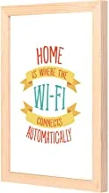 LOWHA Home هو المكان الذي يوجد فيه لوحة جدارية wi-fi مع إطار خشبي مؤطر جاهز للتعليق للمنزل ، غرفة النوم ، غرفة المعيشة والمكتب ، ديكور المنزل مصنوع يدويًا ، لون خشبي 23 × 33 سم من LOWHA