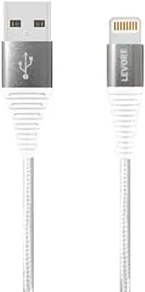LEVORE 1M Nylon Braided USB A to Lightning Cable White
