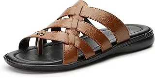 Burwood Men BWD 133 Leather Flip Flops Thong Sandals