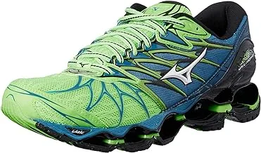MIZUNO J1GC180005 WAVE PROPHECY7 Men's Running Shoes, Green/Gecko/Silver/Blue Sapphire