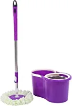 Spin Mop With Bucket| Rotating Mop|360° Spinning mop|Extended Easy Press Stainless Steel Handle|Purple