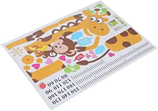 Wall Stickers - Height Growth Chart for Kids Rooms Height Measurement for Baby Girl Cartoon Giraffe & Nursery Monkeys Hieght Decals for Children Bedroom Living Room Home Decora(1, 52.5x4.4x4.7cm)