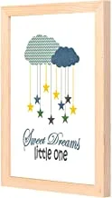 LOWHA sweet dreams little one Wall Art with Pan Wood framed Ready to hang for home, bed room, office living room Home decor hand made wooden color 23 x 33cm By LOWHA