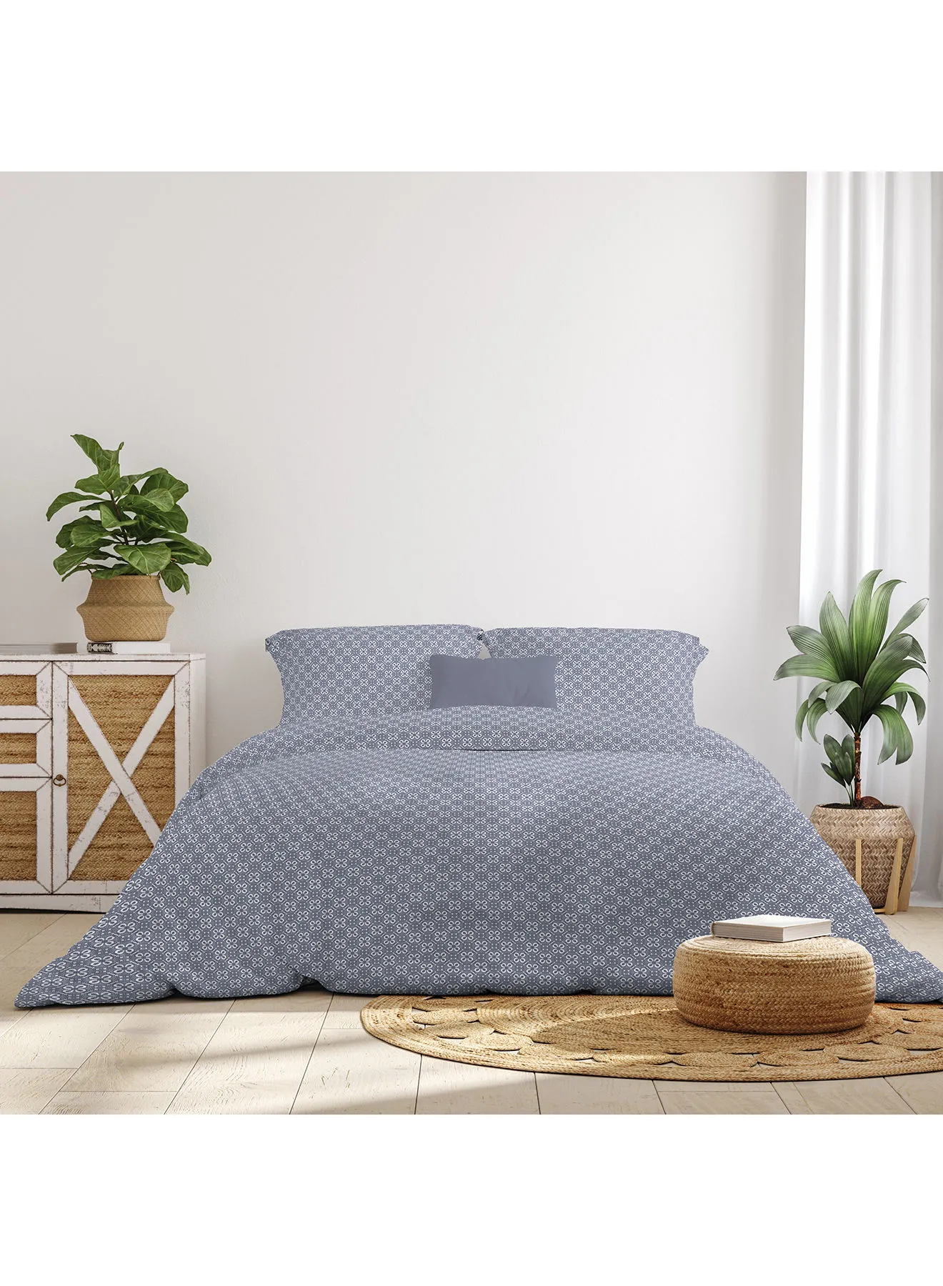 Amal Comforter Set With Pillow Cover 50X75 Cm, Comforter 260X240 Cm - For King/Super King Size Mattress - 100% Cotton Percale - Sleep Well Lightweight And Warm Bed Linen Cotton Dark Grey