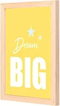 LOWHA Dream Big Wall Art with Pan Wood framed Ready to hang for home, bed room, office living room Home decor hand made wooden color 23 x 33cm By LOWHA