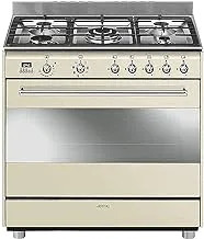 Smeg 90cm Cream Gas Electric Cooker, SSA91MAP9 126L Gross Oven Capacity - 1 Year Warranty