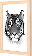 LOWHA Draw tiger Wall Art with Pan Wood framed Ready to hang for home, bed room, office living room Home decor hand made wooden color 23 x 33cm By LOWHA