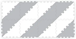 Sunta, 2 Colours Triangle Puzzle Floor Mat, Floor Mat - Mix & Match Triangle Puzzle,16 Pcs, Grey