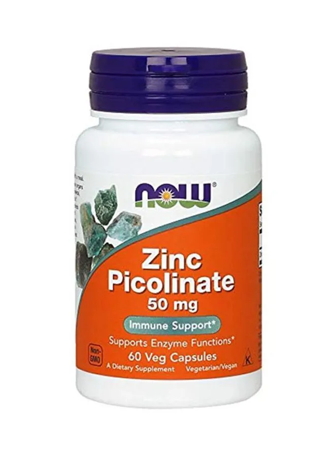 Now Foods Zinc Picolinate 50mg 60 Veg Capsules