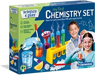 Clementoni Science and Play Home Chemical lab التعليمية لعبة للأطفال 61897 ، متعددة الألوان