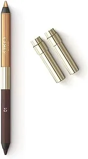 KIKO MILANO - قلم تحديد العيون A Holiday Fable Lasting Duo 01 قلم كحل طويل الأمد على الوجهين: لمسة نهائية غير لامعة ومعدنية