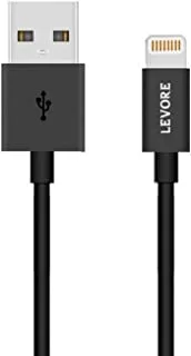 LEVORE 6FT PVC USB A to Lightning Cable Black